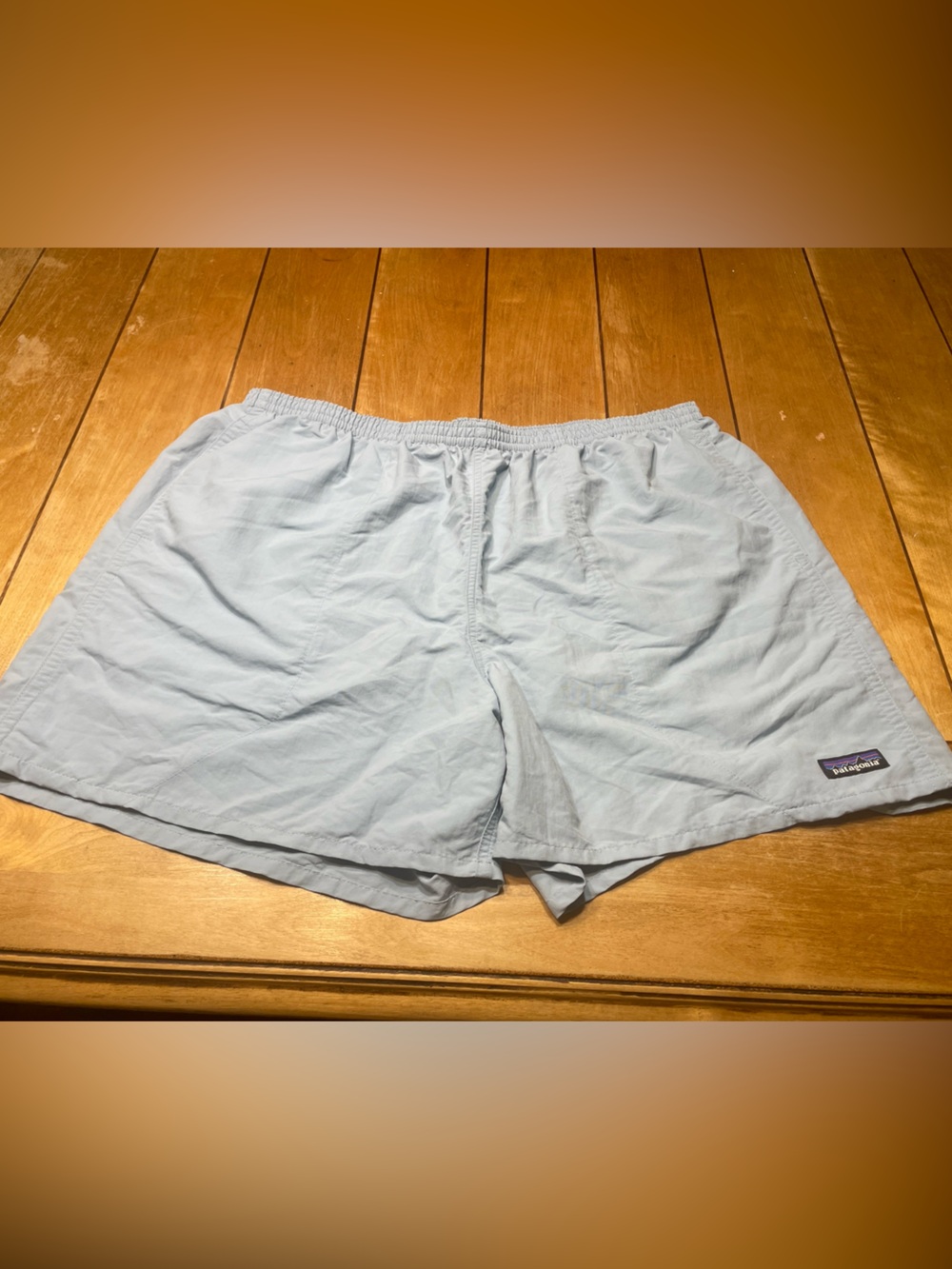 Patagonia Men’s Baggies Shorts Color Light Blue Size XXL Mesh Lined EUC!!